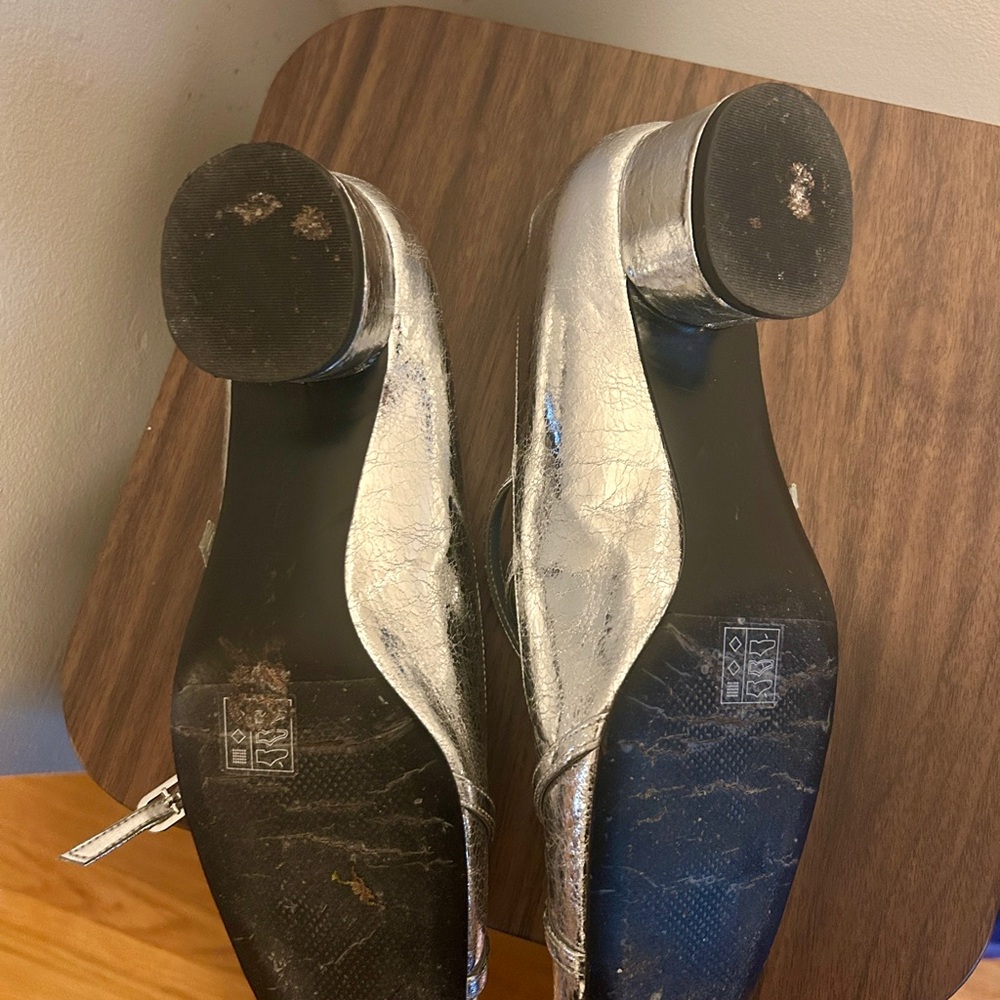 Silver Mary Jane Heels - Picture 4 of 4